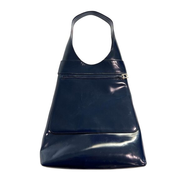 Vintage Gucci Patent Leather Handbag in Blue - Picture 1 of 5
